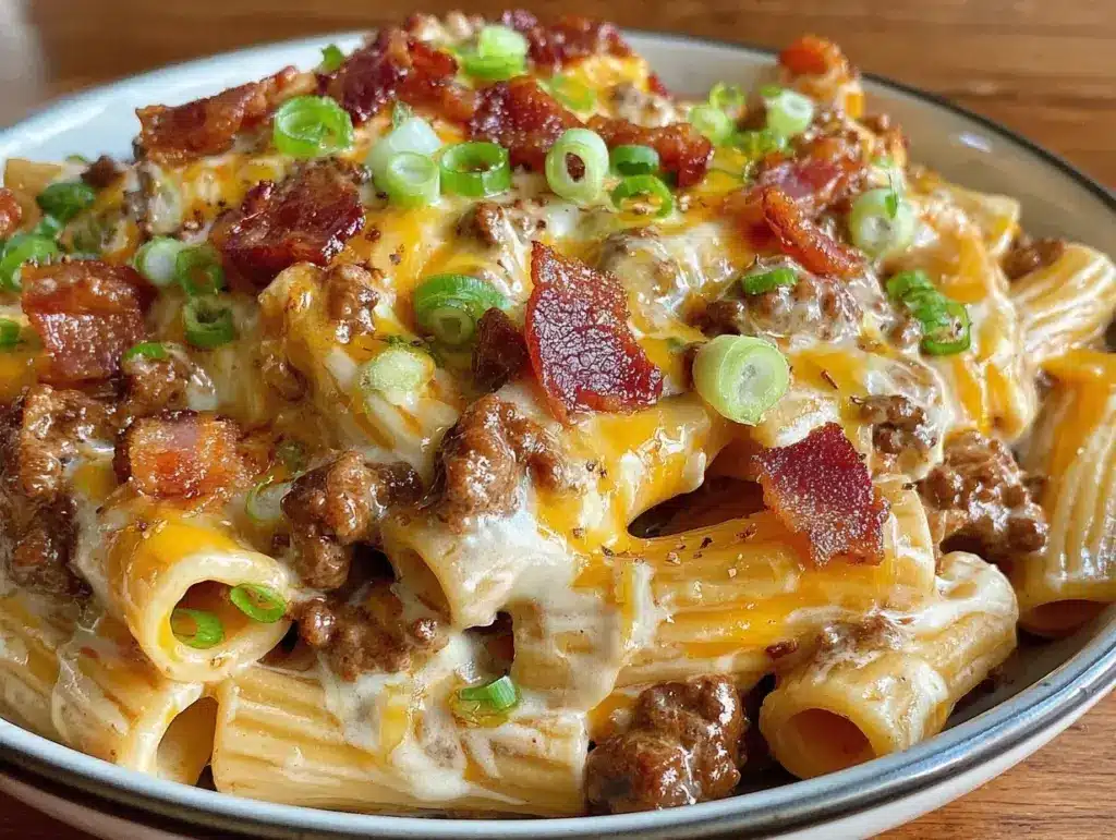 Bacon Cheeseburger Alfredo Pasta - featured image