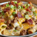 Bacon Cheeseburger Alfredo Pasta - featured image