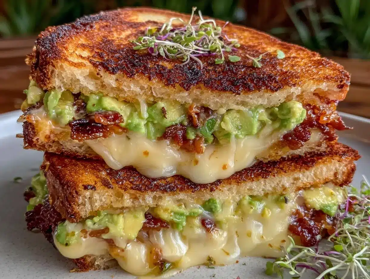 bacon jalapeño avocado grilled cheese preparation steps