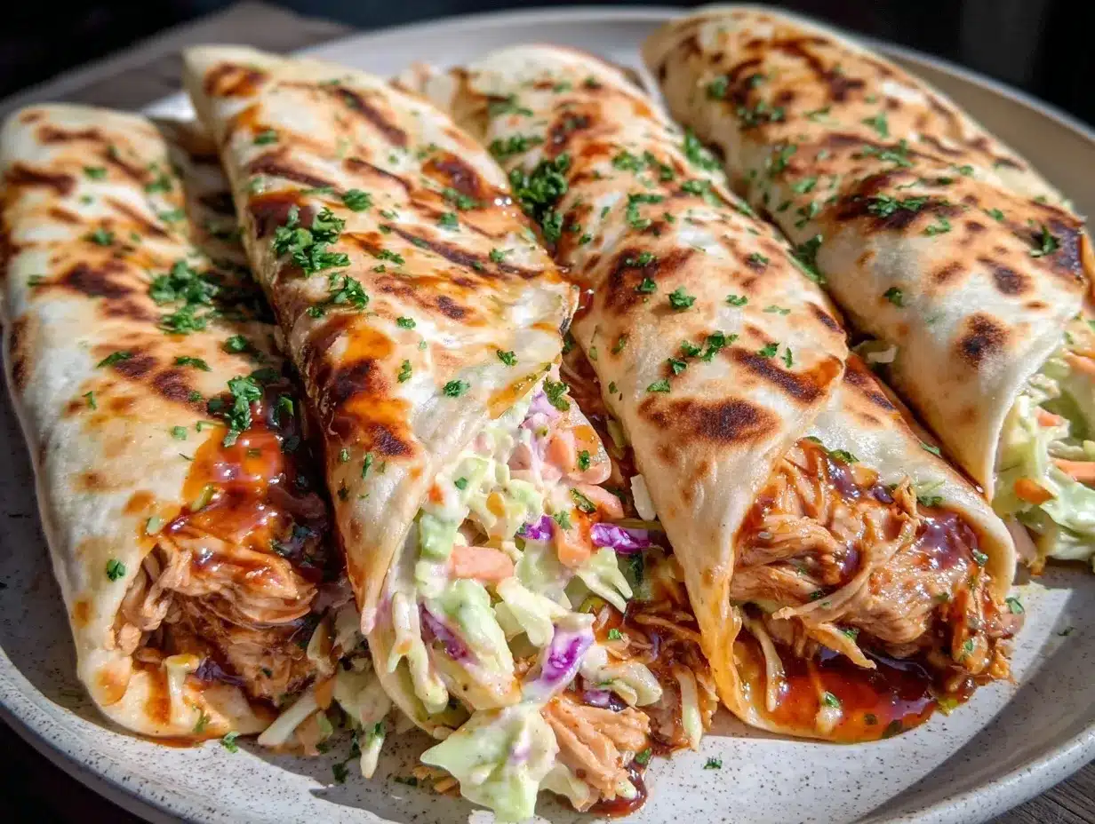 BBQ Chicken Coleslaw Wraps preparation steps