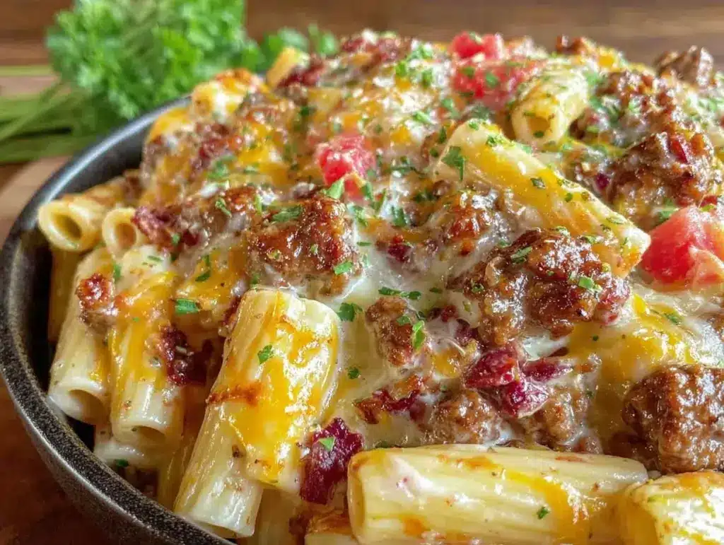Cheeseburger Alfredo Pasta - featured image