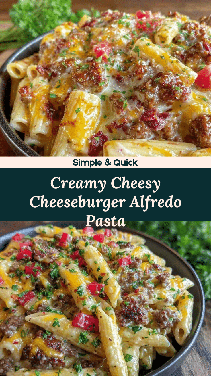 Cheeseburger Alfredo Pasta recipe