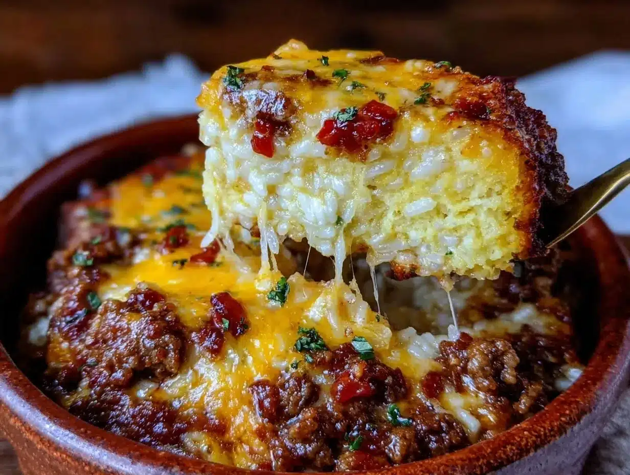 cheesy beef and rice casserole preparation steps