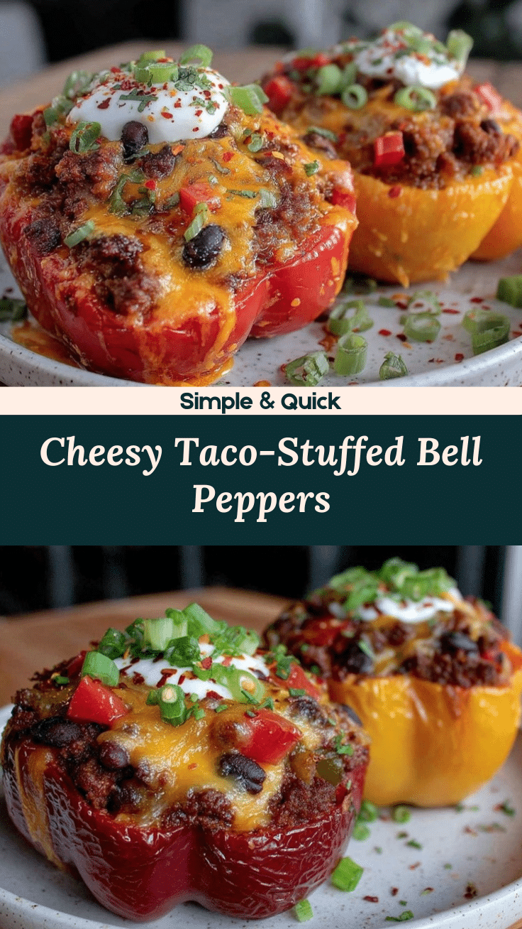cheesy taco-stuffed bell peppers recipe