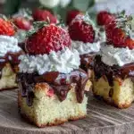 chocolate-dipped strawberry shortcake bites - featured image