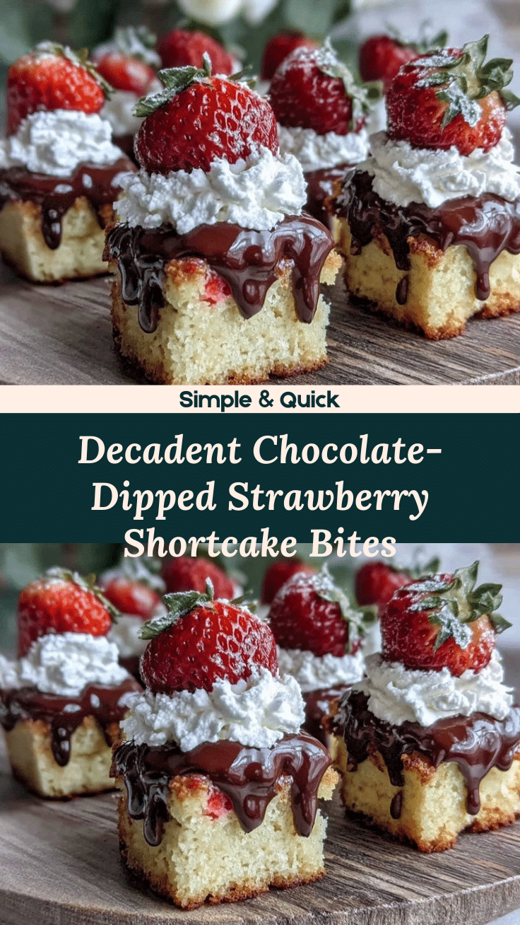 chocolate-dipped strawberry shortcake bites recipe
