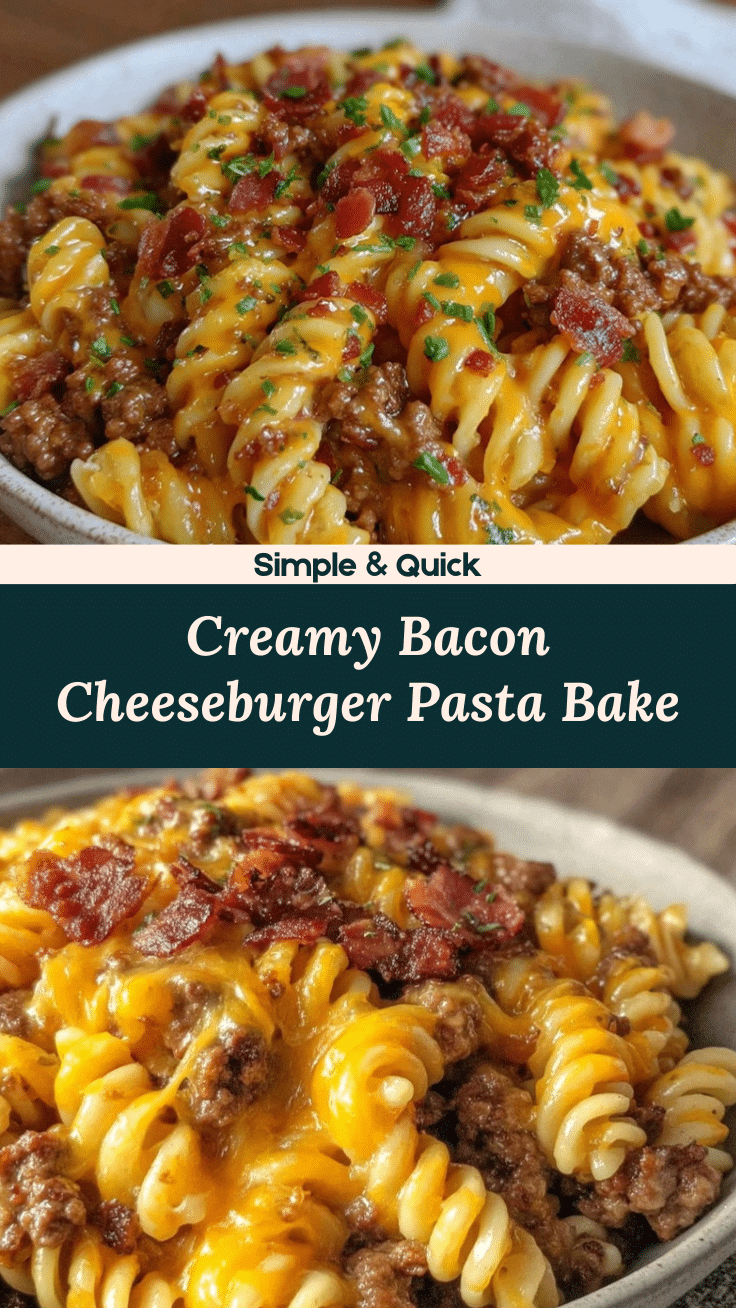 creamy bacon cheeseburger pasta bake recipe