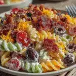 creamy bacon ranch pasta salad - featured image