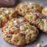 creamy birthday cake cookies - featured image