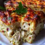 creamy chicken Alfredo rice casserole - featured image