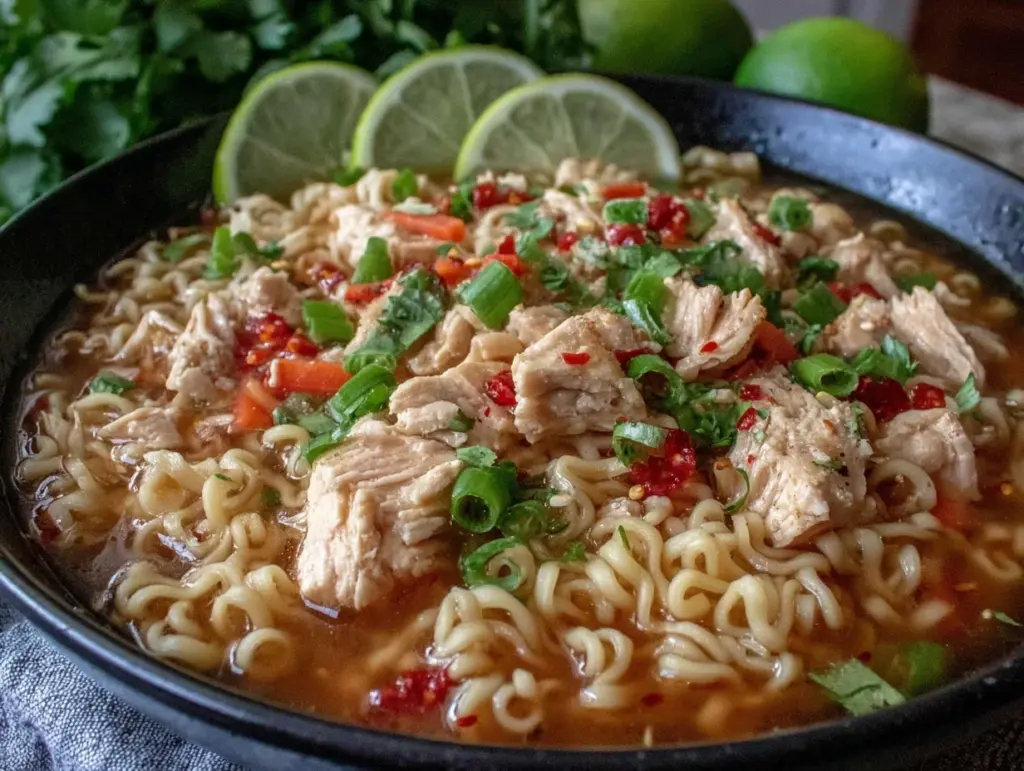 creamy chicken and ramen soup - featured image