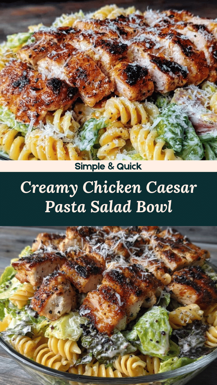 Creamy Chicken Caesar Pasta Salad recipe
