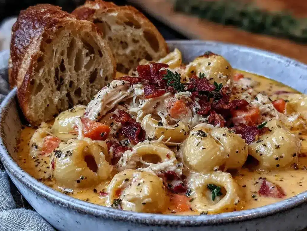 Creamy Chicken Macaroni Cheese Soup - featured image