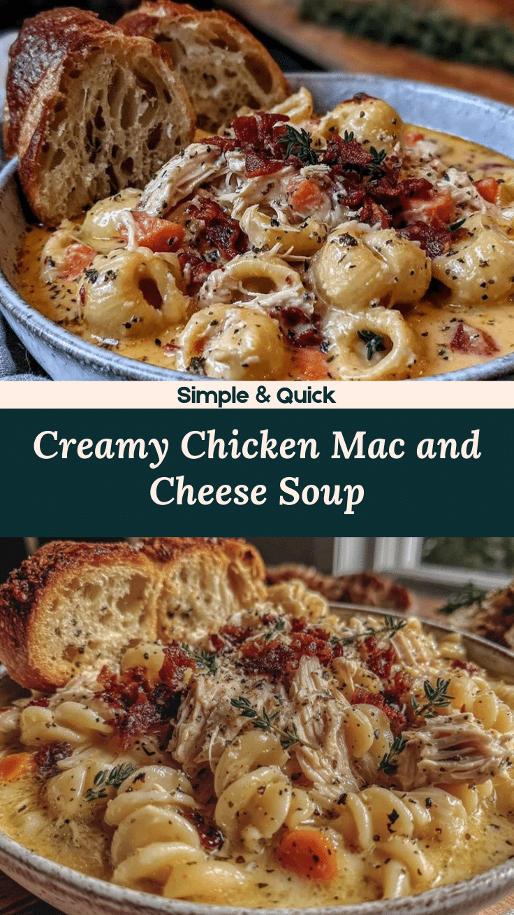 Creamy Chicken Macaroni Cheese Soup recipe