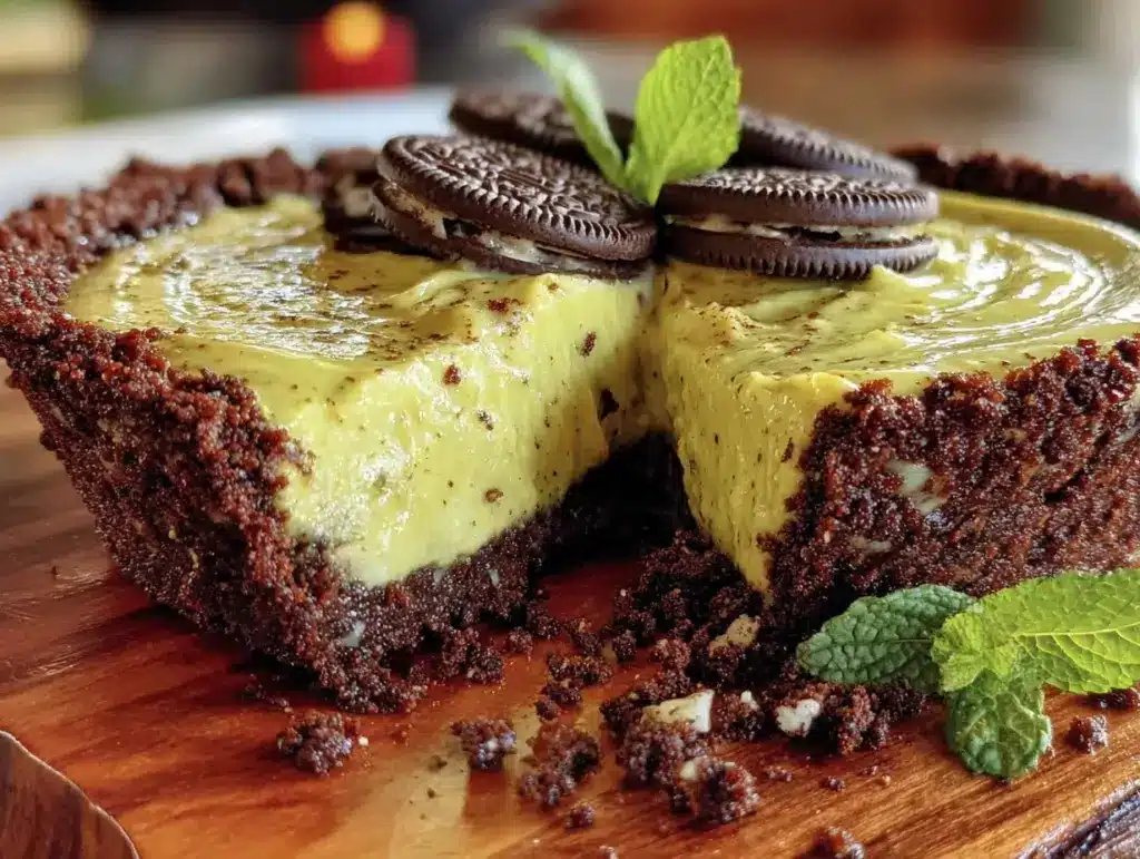 creamy grasshopper pie - featured image