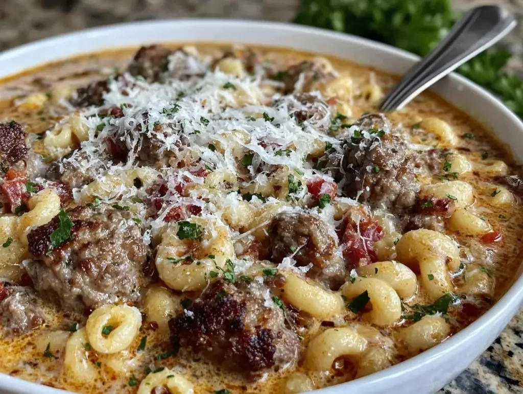 Creamy Parmesan Italian Sausage Ditalini Soup - featured image