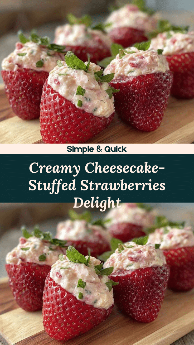 creamy strawberry cheesecake stuffed strawberries recipe