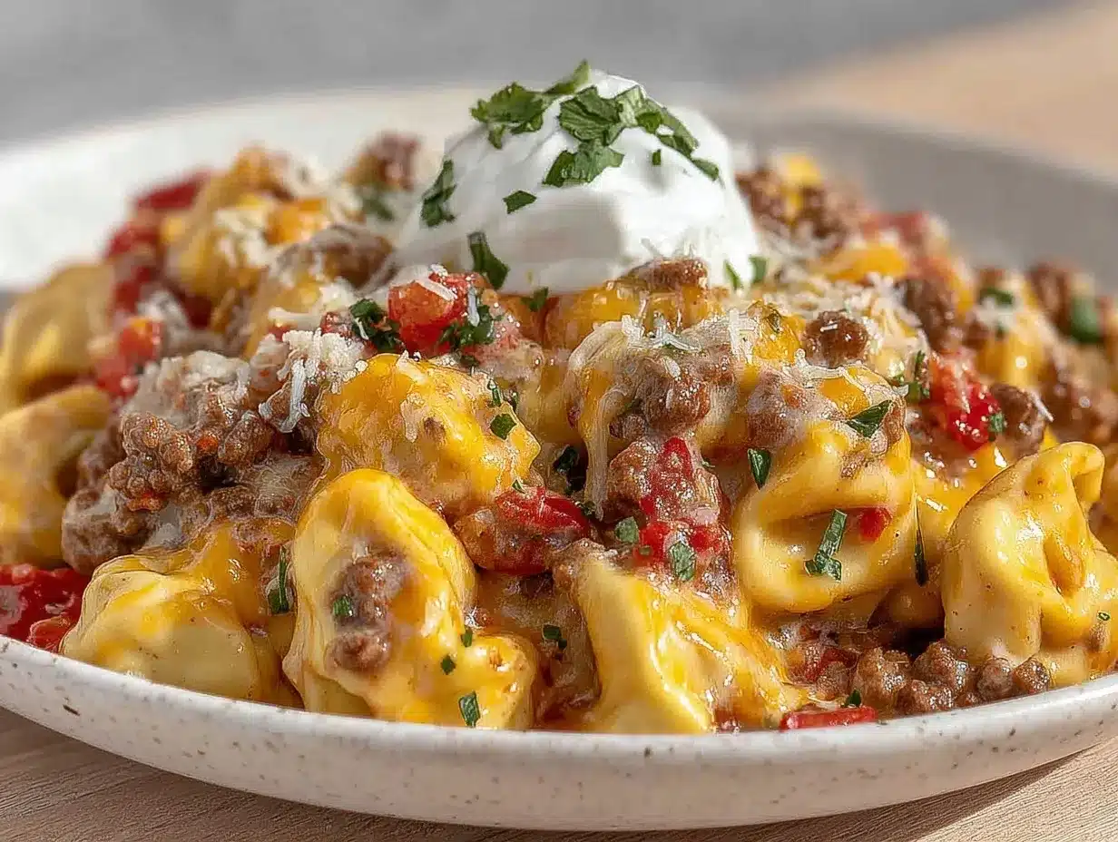 Creamy Taco Tortellini Skillet preparation steps