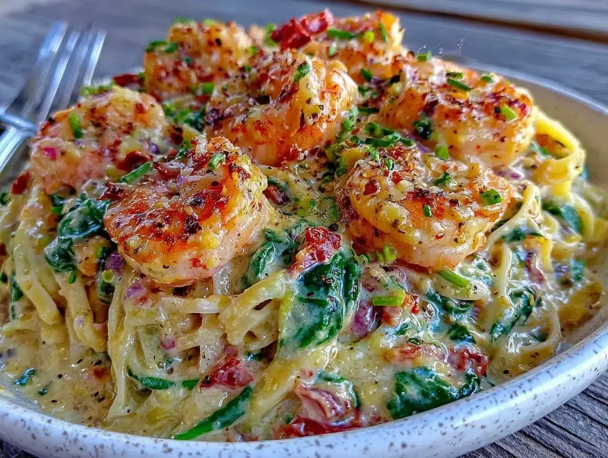 creamy tuscan garlic shrimp pasta preparation steps