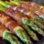 crispy asparagus wrapped in prosciutto - featured image