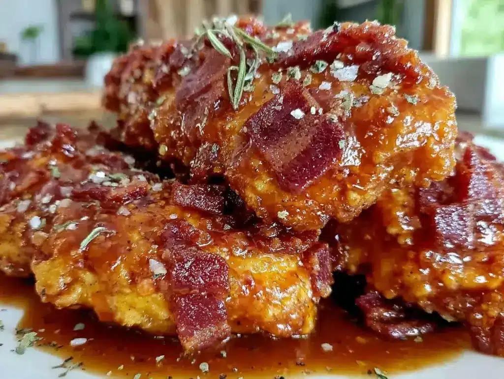 crispy bacon brown sugar chicken tenders - featured image