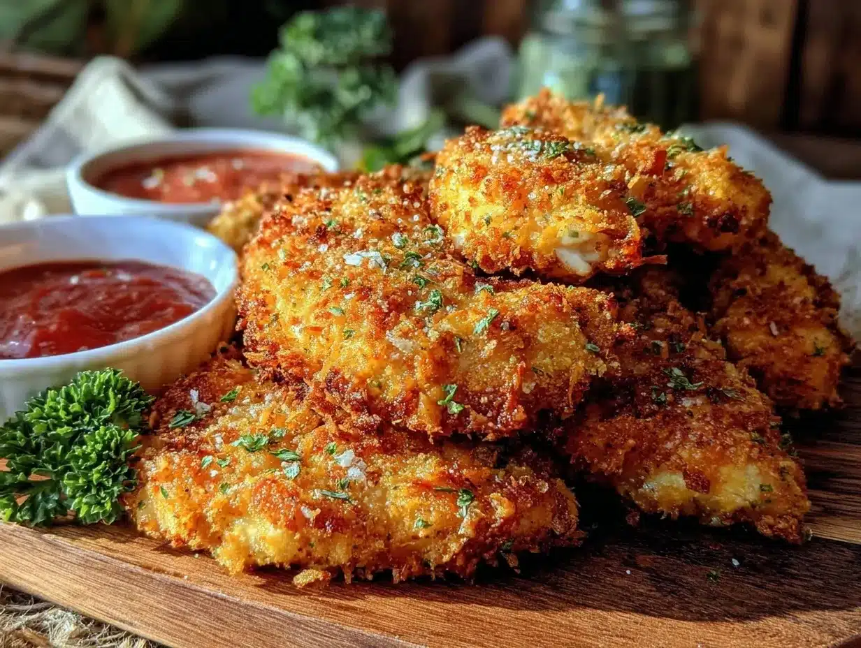 crispy baked parmesan chicken tenders preparation steps