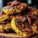crispy colcannon potato cakes with bacon - featured image