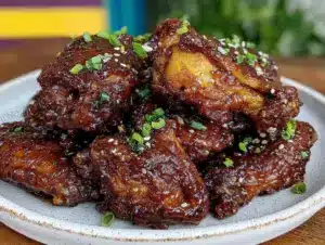 crispy crockpot honey garlic chicken wings - featured image