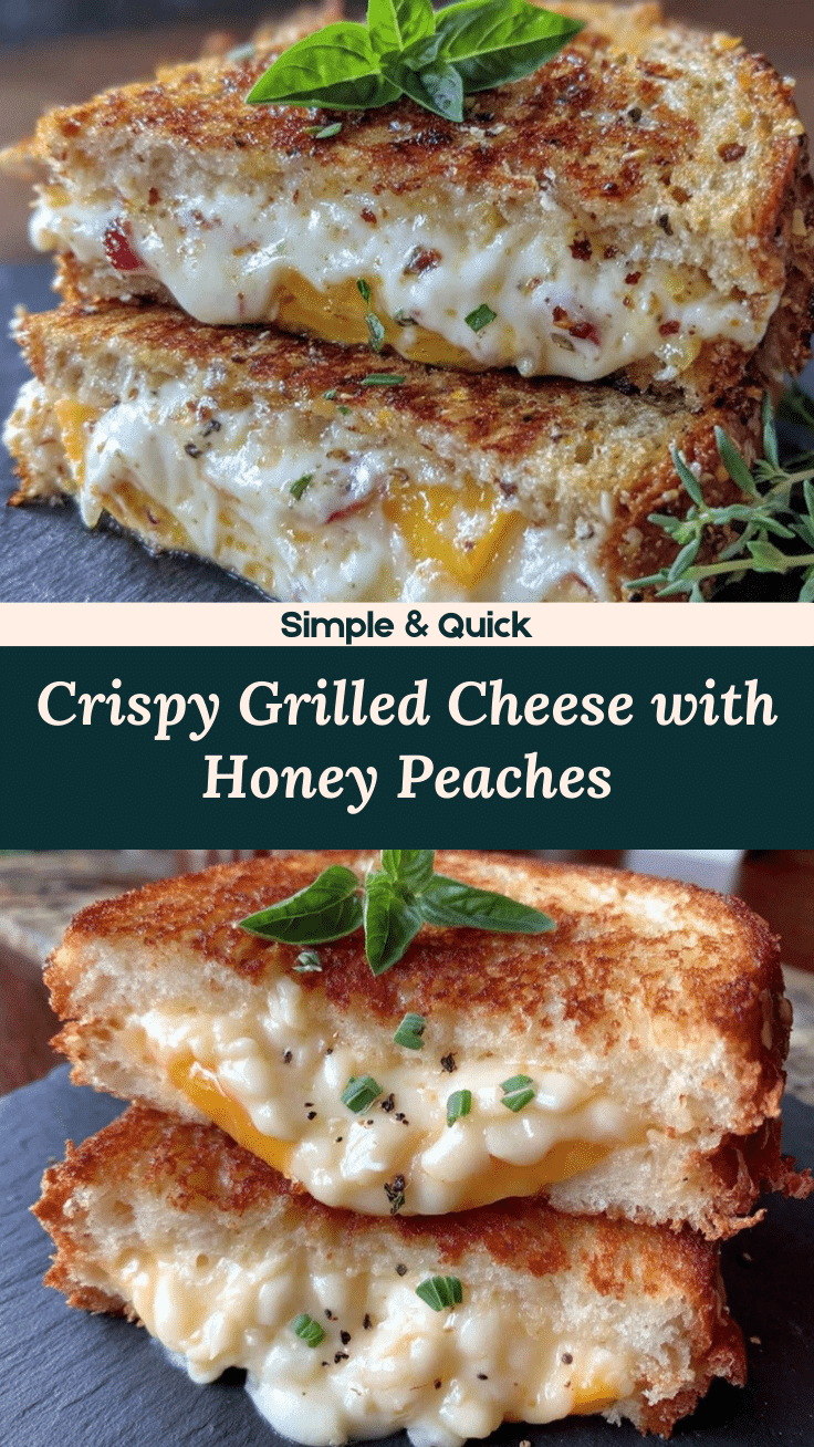crispy grilled cheese with honey peaches recipe
