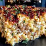 crispy mac and cheese meatloaf casserole - featured image