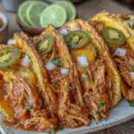 easy crockpot chicken tacos - featured image