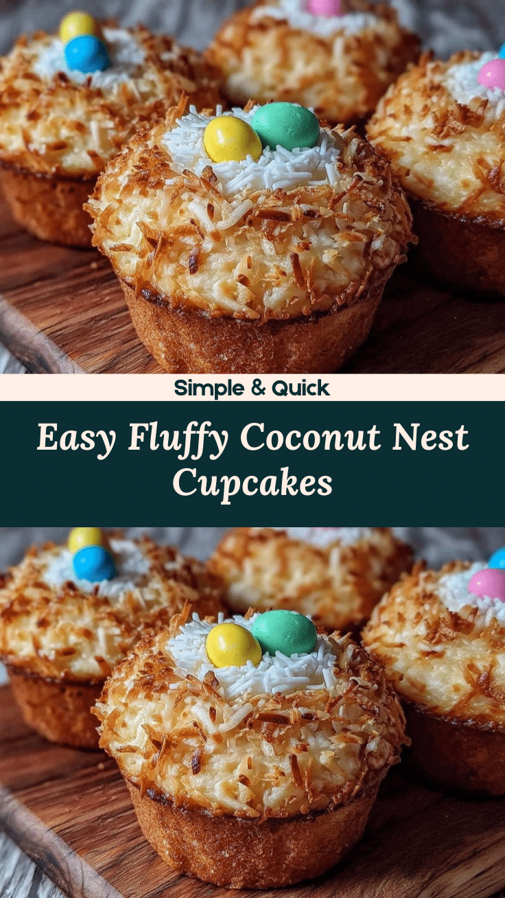 Easy Fluffy Coconut Nest Cupcakes recipe