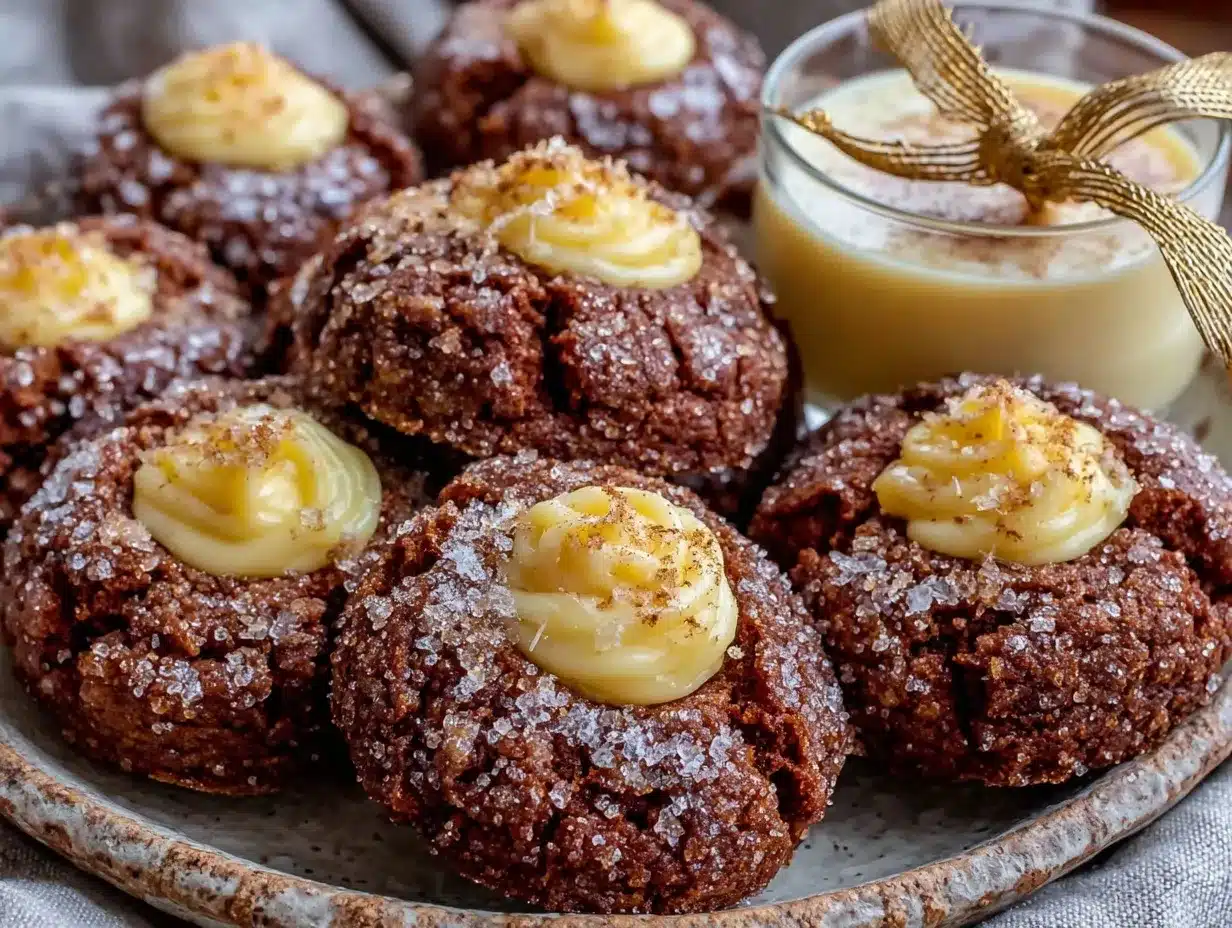 Eggnog Gingerbread Thumbprint Cookies preparation steps