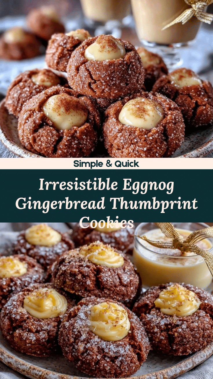 Eggnog Gingerbread Thumbprint Cookies recipe