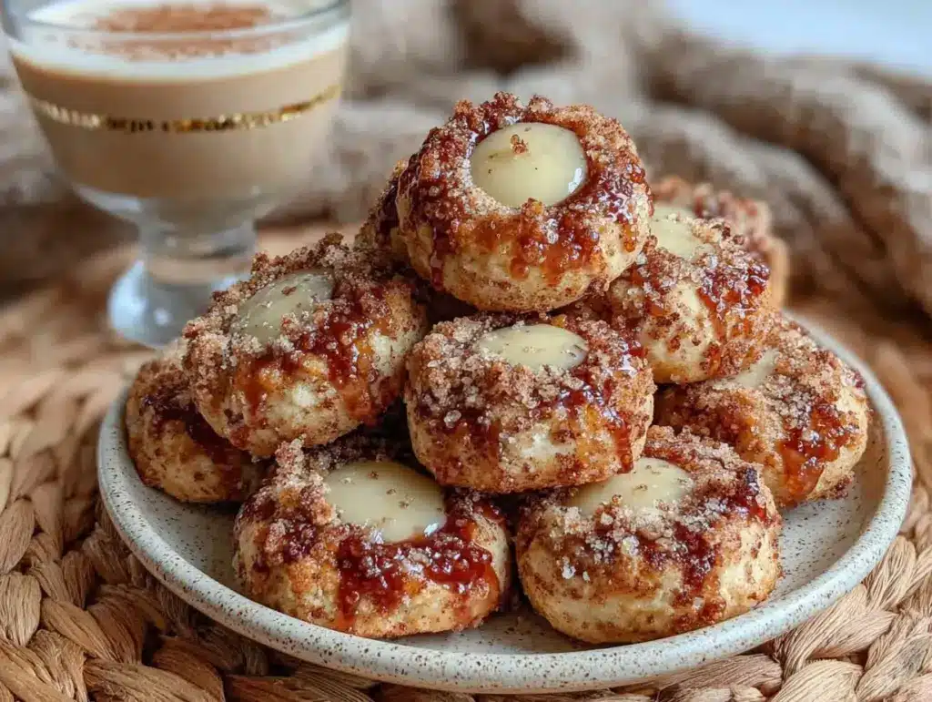 Eggnog Snickerdoodle Thumbprint Cookies - featured image