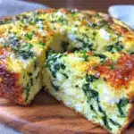 fluffy spinach and cheese frittata - featured image
