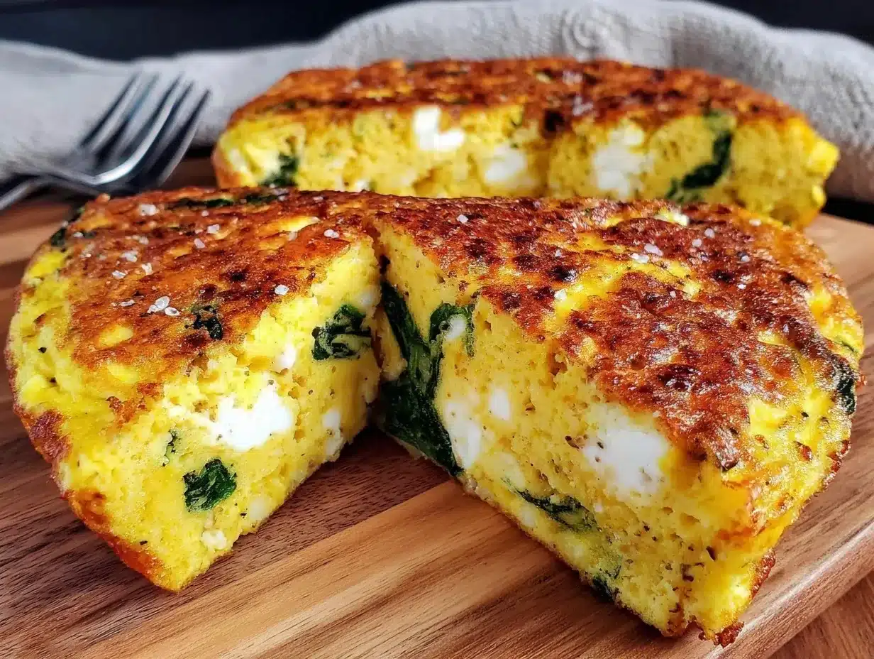 fluffy spinach and cheese frittata preparation steps