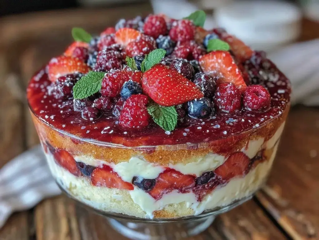 fresh berry trifle with mascarpone - featured image