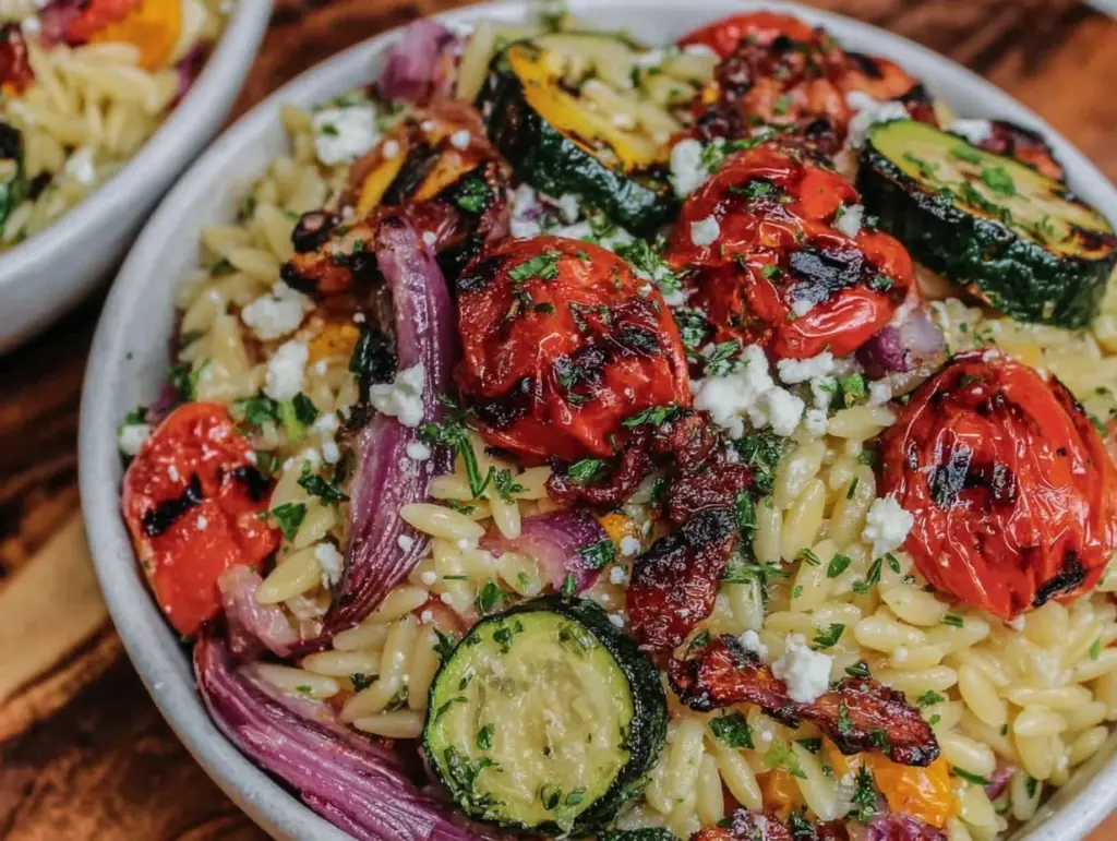 fresh orzo salad - featured image