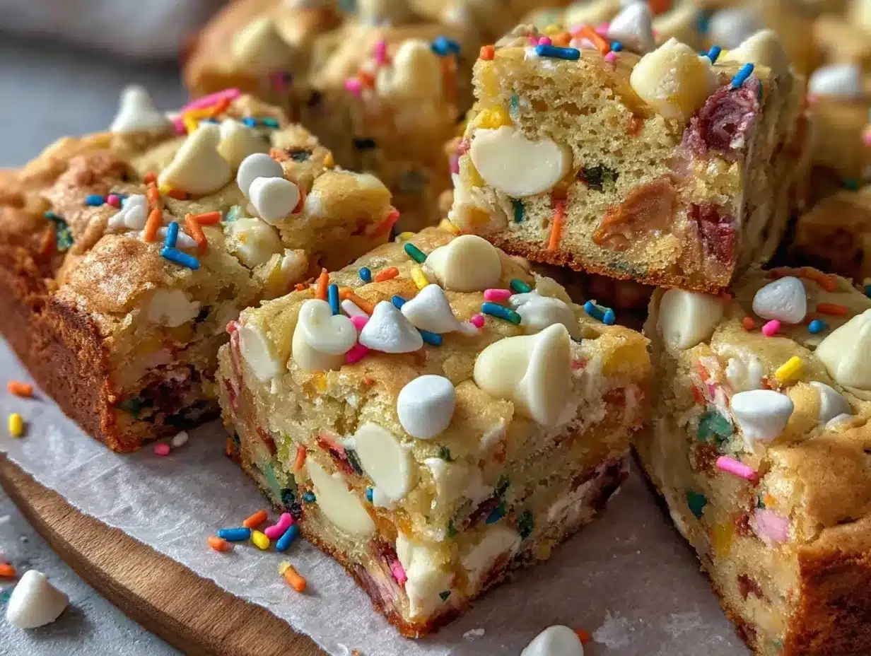 Funfetti Cake Batter Cookie Bars preparation steps