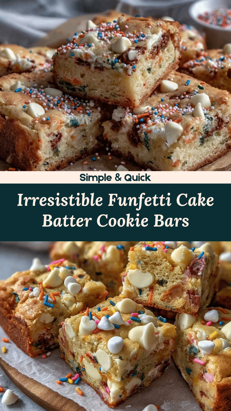 Funfetti Cake Batter Cookie Bars recipe