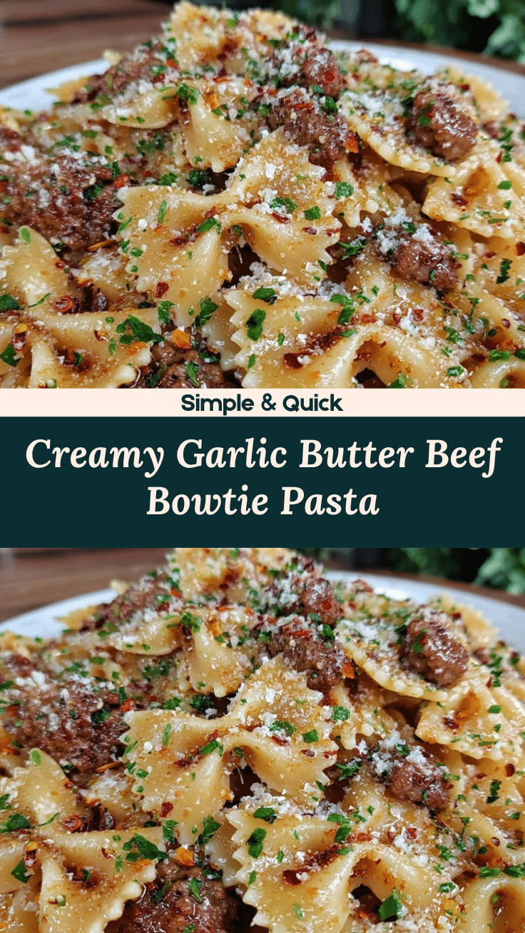 Garlic Butter Bowtie Pasta with Beef recipe