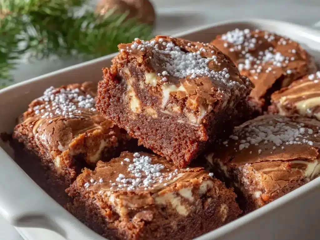Gingerbread Cookie Butter Swirl Brownies - featured image