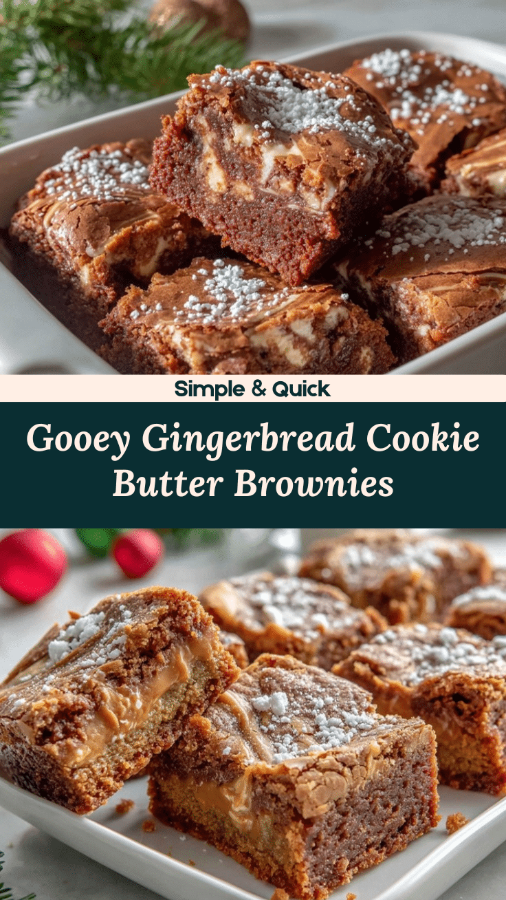 Gingerbread Cookie Butter Swirl Brownies recipe