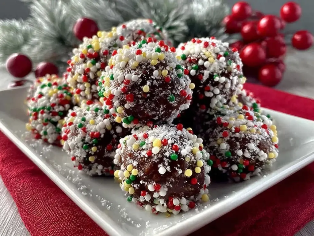 gingerbread rum balls - featured image