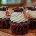 graduation cap cupcakes - featured image