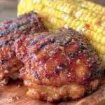 grilled BBQ chicken thighs - featured image