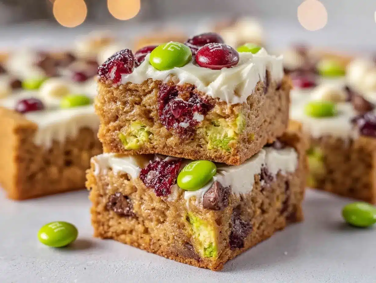 Grinch Christmas Cookie Bars preparation steps