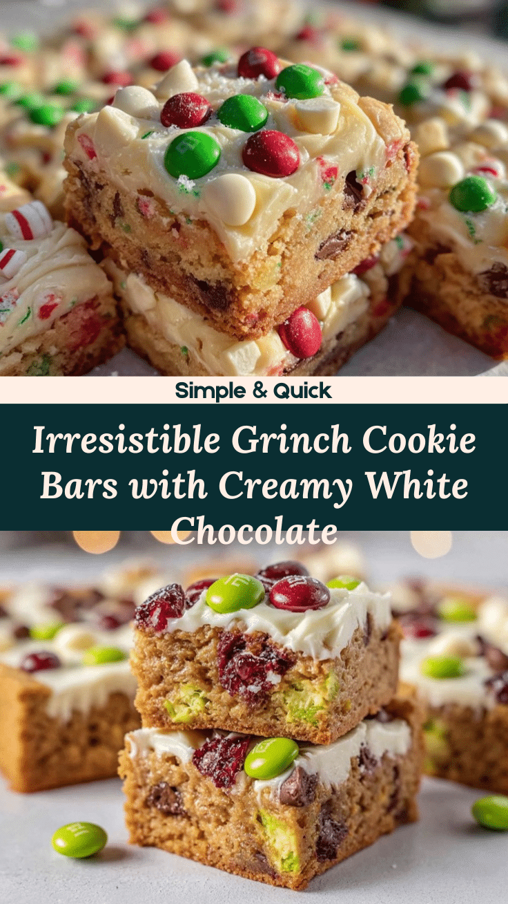Grinch Christmas Cookie Bars recipe
