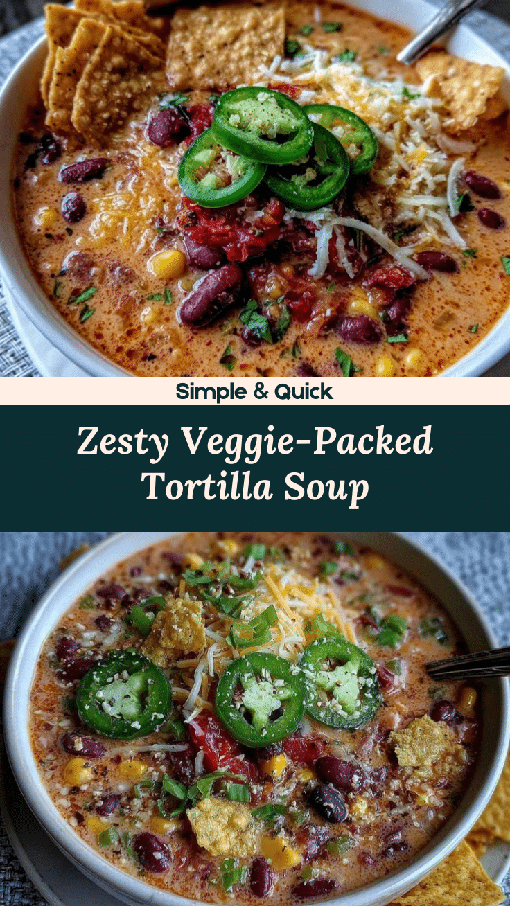 Healthy Vegetarian Tortilla Soup recipe